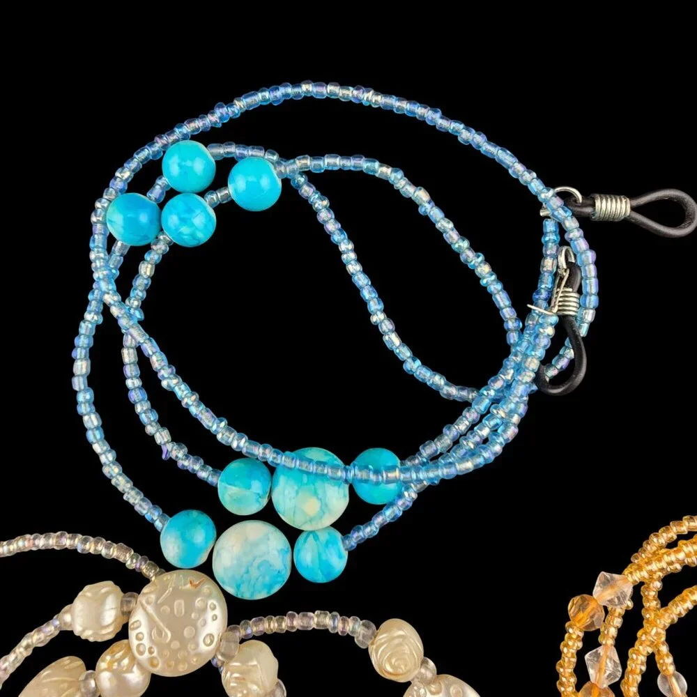 Set of 6 Beaded Eyeglass Chains Assorted Colors and Lengths Spring Fall Boho - Picture 4 of 8